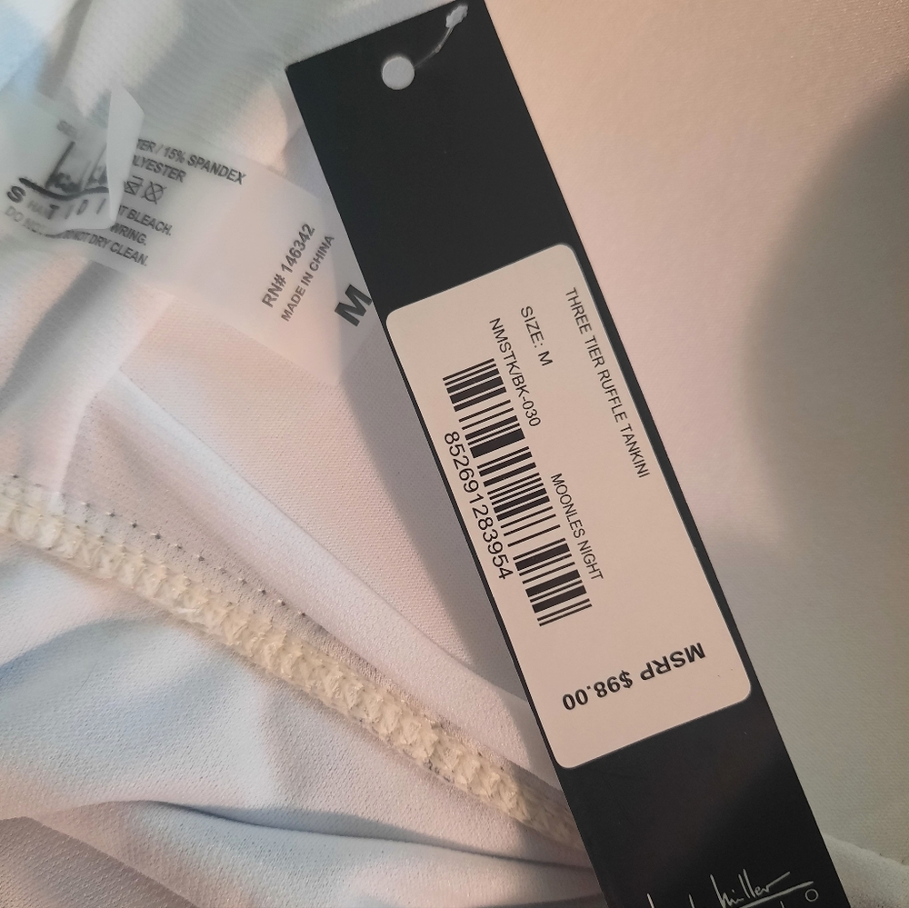 Nicole Miller three tier ruffle tankini swim top medium NWT *C1 - Picture 4 of 7